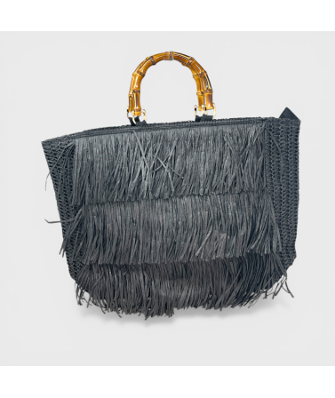 Bolso rafia flecos