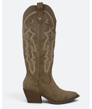 Bota campera beige con...
