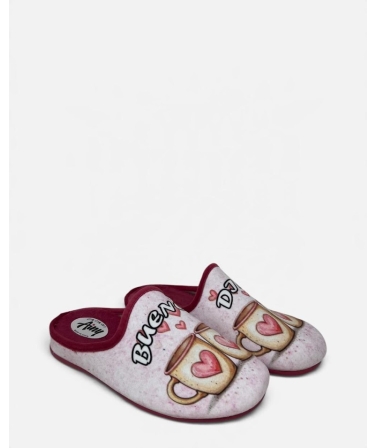 Zapatilla de casa tazas